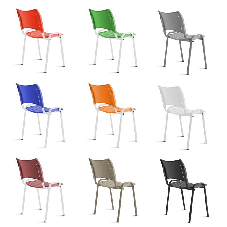 sillas de espera iso smart - variedad de colores